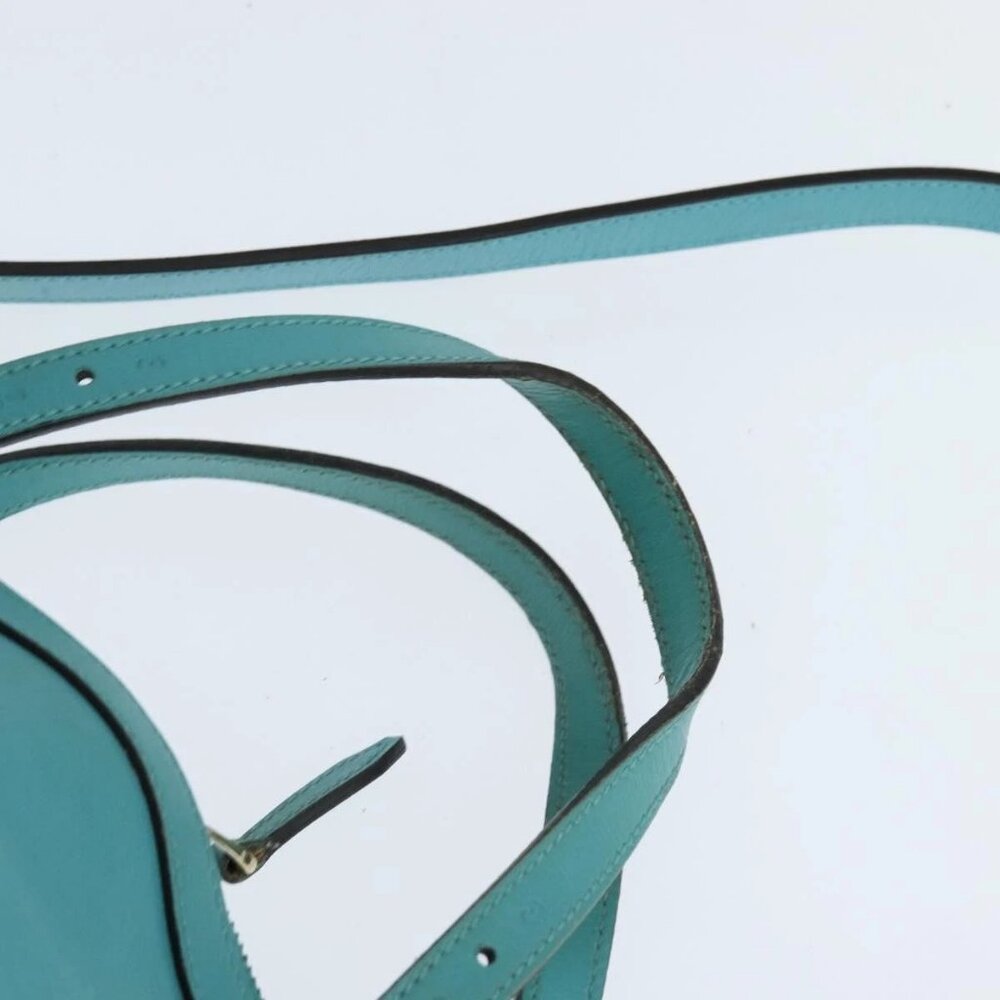 GUCCI Hand Bag Leather 2way Turquoise Blue Gold 309614 Auth 149064 - Picture 8 of 16